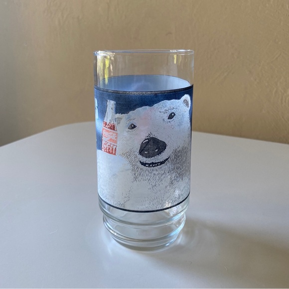 Vintage 1995 Coca Cola Always Cool Polar Bear Drinking Glass Single Cup 16 Oz - Picture 1 of 6